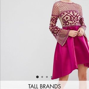 Maya midi dress with asymmetrical skirt